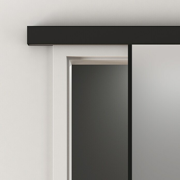 Diamond Doors Black Edition Glasschiebetür-Beschlag Linea 40 Premium Glas/Holz