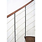 Minka Spindeltreppe Venezia (Durchmesser: 120 cm, Silber, Farbe Stufen: Buche Walnuss gebeizt, Geschosshöhe: Max. 309 cm)