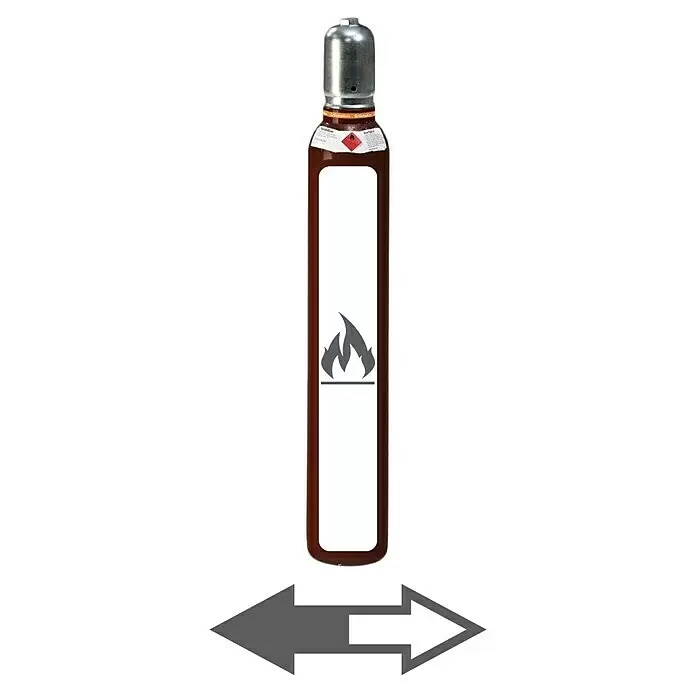 Westfalen Acetylen-Füllung * - Passend für: Westfalen Acetylen-Flaschen, 10 l - Braune Gasflasche, silberner Deckel, weißes Etikett mit Flammen-Symbol.