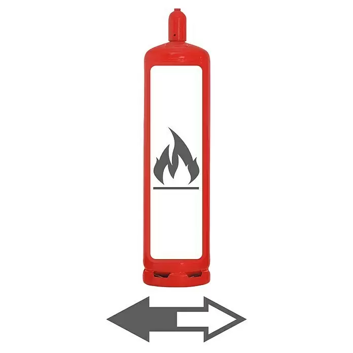 Westfalen Propangas-Füllung * - Passend für: Westfalen Propangas-Pfandflasche, 33 kg - Rote Gasflasche mit Flammen-Symbol. Dies warnt vor brennbarem Inhalt.
