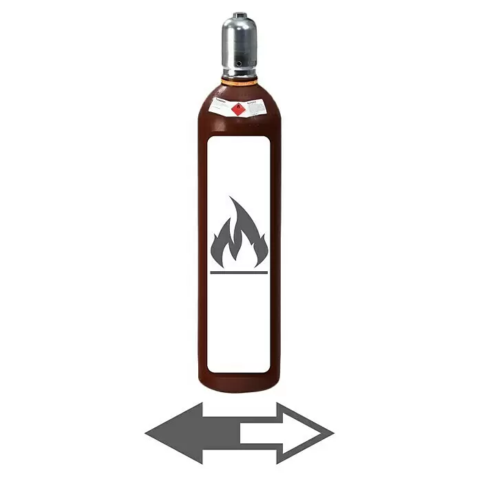 Westfalen Acetylen-Füllung * - Passend für: Westfalen Acetylen-Flaschen, 20 l - Braune Gasflasche mit silbernem Deckel und Flammen-Gefahrenkennzeichnung.