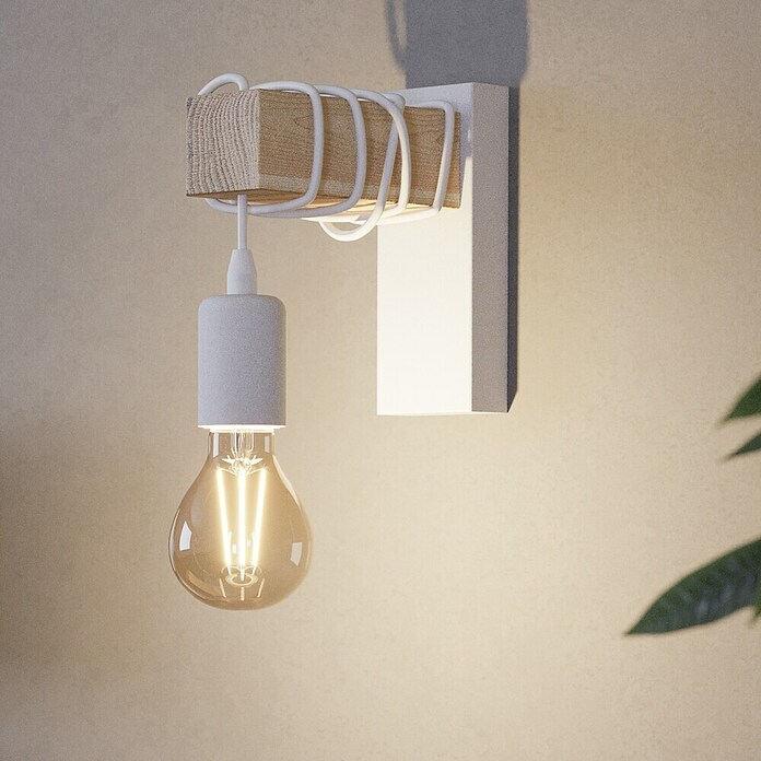 Eglo Townshend Aplique de pared (10 W, L x An x Al: 19 x 6,5 x 21,5 cm, Blanco, E27) | BAUHAUS