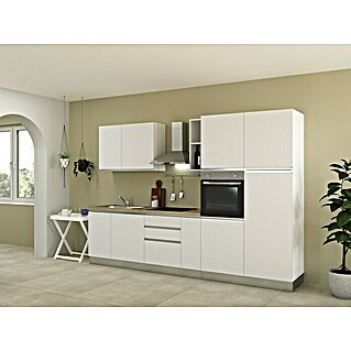 Marinelli Cucine Vormontierte Küchenzeile Luce (Breite: 315 cm, Weiß, Mit Elektrogeräten, Spüle links)