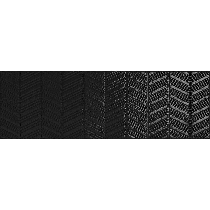 Decocer by Cinca Wandtegel Soho mix glanzend zwart (10 x 30 cm, Mix Zwart, Glanzend) | BAUHAUS