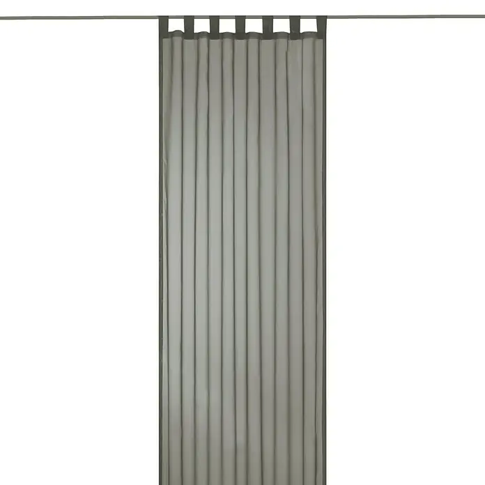 Elbersdrucke Schlaufenschal Feel Good - 140 x 255 cm, 100% Polyester, Grau - Grauer Vorhang mit Schlaufenaufhängung. Der Stoff ist leicht transparent und hängt senkrecht von der Gardinenstange.