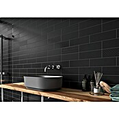 Decocer by Cinca Wandtegel New York black matt (10 x 30 cm, Zwart, Mat) | BAUHAUS