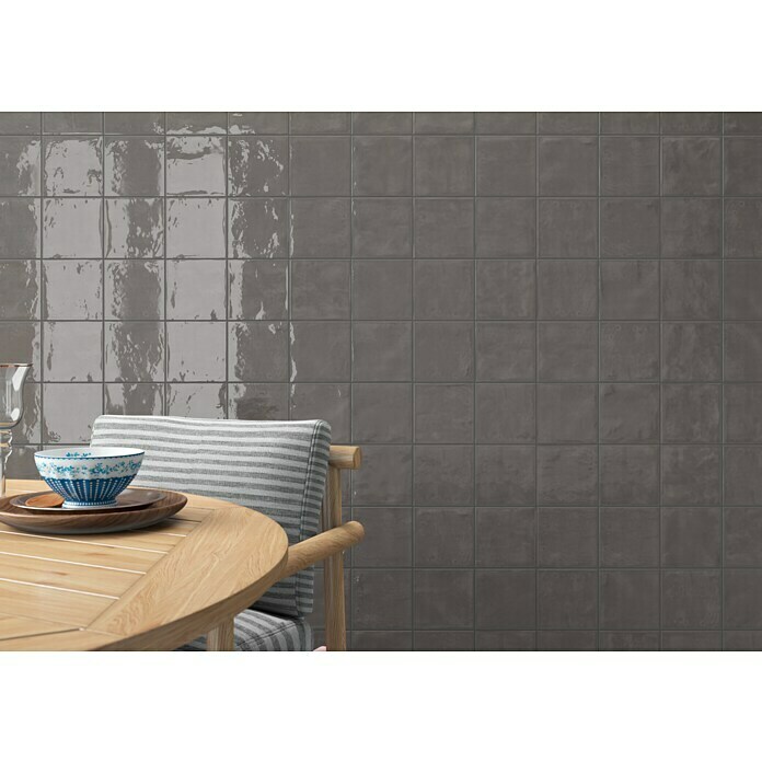 Decocer by Cinca Wandtegel Splash element antraciet (15 x 15 cm, Antraciet) | BAUHAUS