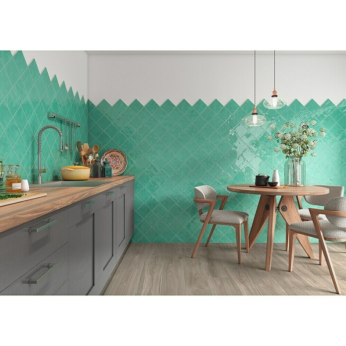 Decocer by Cinca Wandtegel Splash element sea green (15 x 15 cm, Groen) | BAUHAUS