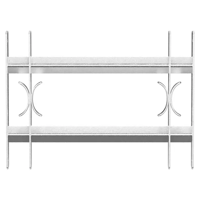 Stabilit Fenstergitter - Höhe: 300 mm, Auszugslänge: 50 cm - 65 cm, Fensterlaibungsmontage - Stilvolles silbernes Fenstergitter mit dekorativen Elementen für erhöhte Sicherheit und ein ansprechendes Design. Optimal für jedes Zuhause.