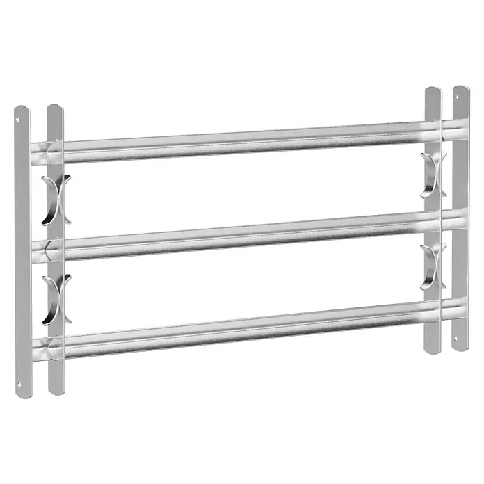 Stabilit Fenstergitter - Höhe: 450 mm, Auszugslänge: 100 cm - 150 cm, Fensterlaibungsmontage - Eine dreireihige Fensterbank aus rostfreiem Stahl, die für zusätzliche Sicherheit und Stabilität sorgt. Ideal für Wohn- und Geschäftsräume.