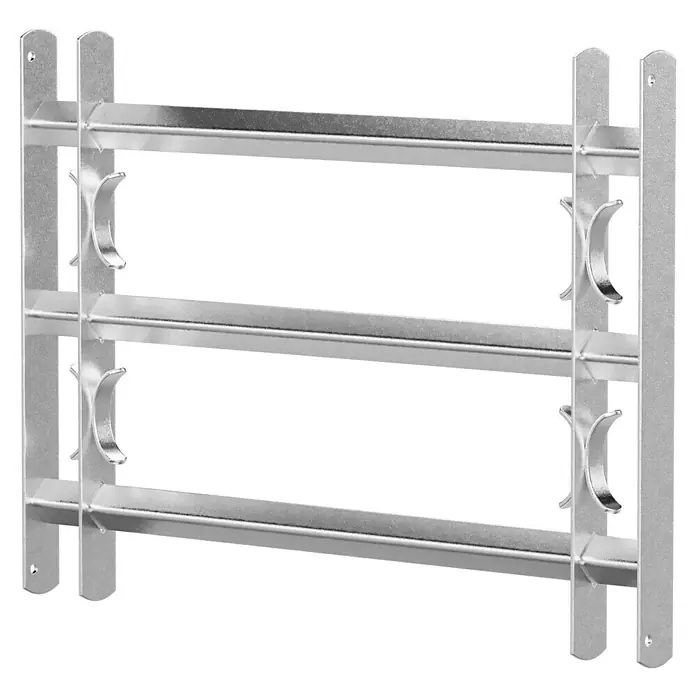 Stabilit Reja para ventanas - Altura: 450 mm, Longitud regulable: 70 cm - 105 cm, Montaje en intradoses de ventanas - Reja de ventana de acero con tres barras horizontales y soportes laterales para mayor seguridad.