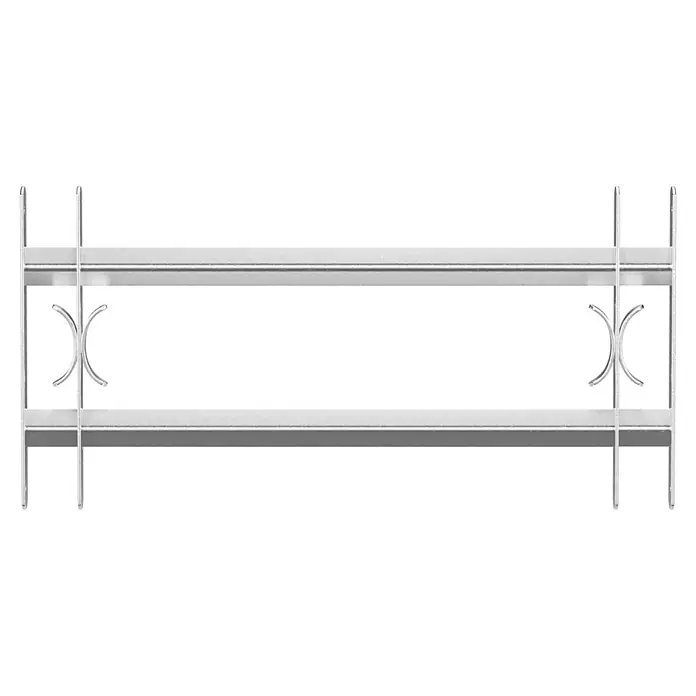 Stabilit Fenstergitter - Höhe: 300 mm, Auszugslänge: 70 cm - 105 cm, Fensterlaibungsmontage - Fenstergitter aus poliertem Stahl mit dekorativen X-förmigen Elementen, die Schutz und Ästhetik vereinen.