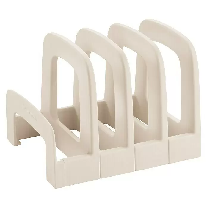 Tescoma Schubladeneinsatz Flexi Space - L x B x H: 17,5 x 14,5 x 13,5 cm, Kunststoff - Cremefarbener Kunststoff-Küchenorganizer mit vier Fächern für Topfdeckel oder Teller.