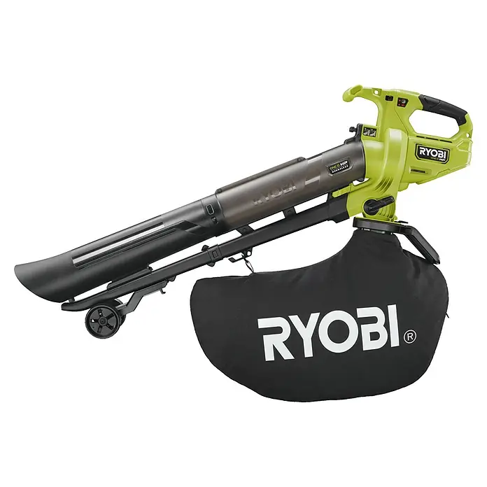 Ryobi ONE+HP Akku-Laubsauger & -Laubbläser RY18BVXA-0 - Ohne Akku, Blasleistung: 1,8 m³/min, Blasgeschwindigkeit: 252 m/s - Ryobi Laubbläser mit großem Fangsack, ideal für die Gartenarbeit. Das Gerät ist robust und effizient für die Laubbeseitigung.