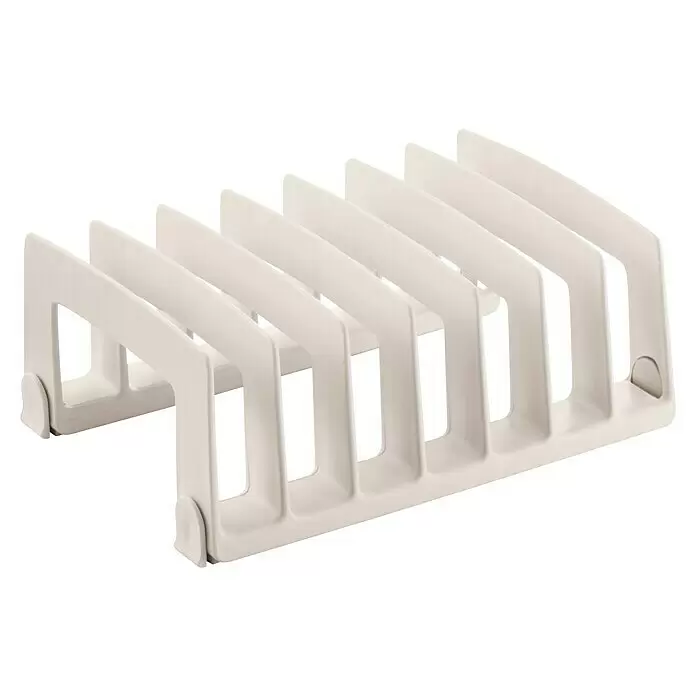 Tescoma Deckelhalter Flexi Space - L x B x H: 18,5 x 14,8 x 7,5 cm - Cremeweißer Kunststoff-Tellertrockner.