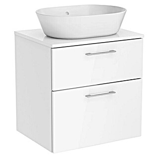 VitrA Waschtischunterschrank für Aufsatzbecken (H x B x T: 62 x 61 x 49 cm, 2 Schubladen, Weiß)