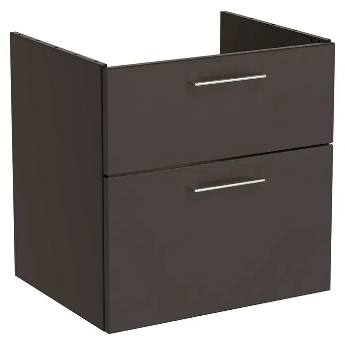 VitrA Aurinia 2.0 Waschbeckenunterschrank für Aufsatzbecken - B x T x H: 61 x 49 x 62 cm, Anthrazit - Moderner Badezimmerschrank mit zwei Schubladen und silbernen Griffen. Ideal für die Badaufbewahrung.