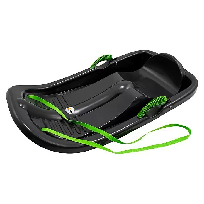 KHW Schlitten Snow Bird Deluxe - L x B: 96 x 54 cm, Belastbarkeit: 60 kg, Kunststoff, Anthrazit - Diagonale Ansicht