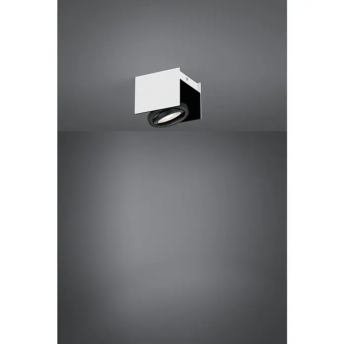 Eglo LED-Deckenstrahler Vidago - L x B x H: 14 x 13 x 11 cm, Schwarz, Weiß, 1 Stk. - Modernes, eckiges Downlight in Weiß und Schwarz, das durch sein elegantes Design und die fokussierte Beleuchtung überzeugt. Ideal für stilvolle Innenräume.