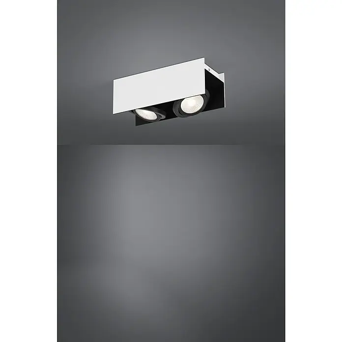 Eglo LED-Deckenstrahler Vidago - L x B x H: 31 x 13 x 11 cm, Schwarz, Weiß, 2 Stk. - Deckenleuchte mit zwei LED-Strahlern in einem weißen Gehäuse. Moderne Beleuchtung für Innenräume mit hochwertiger Verarbeitung und elegantem Design.