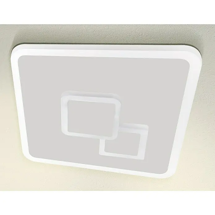 Eglo LED-Deckenleuchte CADEGAL - 7,8 W, L x B x H: 20 x 20 x 5 cm, Weiß, Eckig - Quadratische LED-Deckenleuchte in Weiß mit modernem Design, ideal für stilvolle Innenräume.