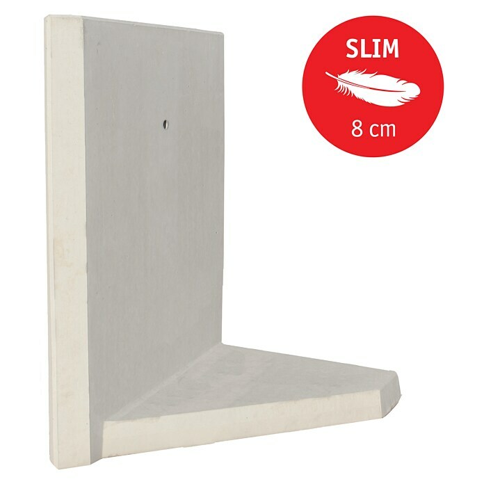 Diephaus L-Stein Slim Innenecke (Bewehrt, Höhe: 130 cm, Breite: 100 cm, Stärke: 8 cm, Grau)