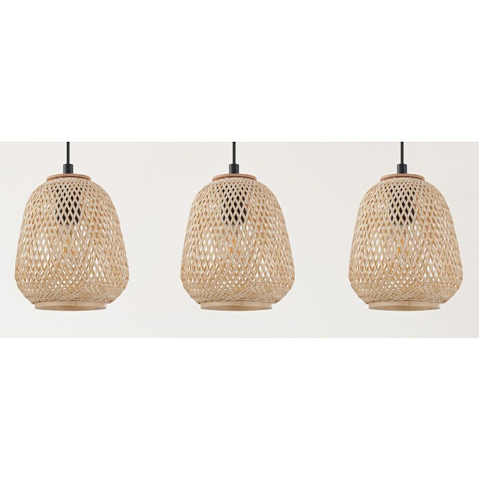 Eglo Dembleby Lámpara colgante (3 × 40 W, Natural, Altura: 110 cm)