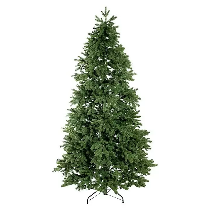 Künstlicher Weihnachtsbaum Roswell - Höhe: 240 cm, Grün, Standfuß - Üppiger, grüner künstlicher Weihnachtsbaum mit stabilem schwarzem Metallständer.