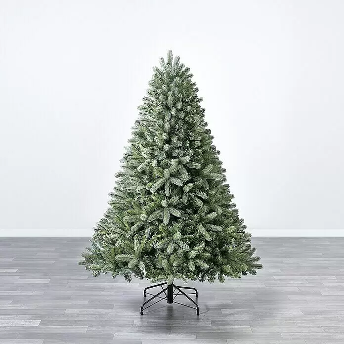 50 NRTH Künstlicher Weihnachtsbaum Vermont - Höhe: 180 cm, Grün, Standfuß - Lebensechter grüner künstlicher Weihnachtsbaum mit Raureifästen und stabilem schwarzem Ständer.