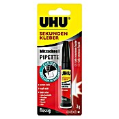 UHU Sekundenkleber Blitzschnell (Inkl. Pipette, 3 g, Tube, Flüssig)