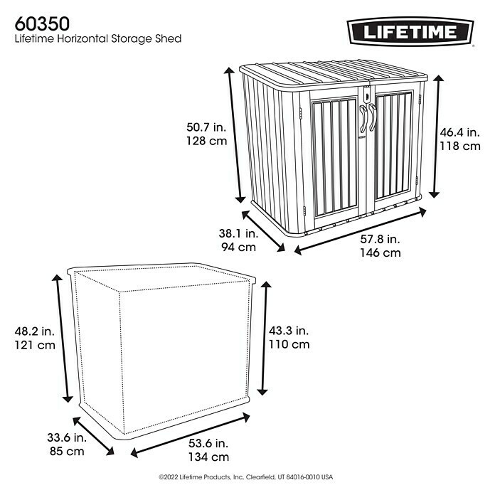 Lifetime Mülltonnenbox Phil (Kunststoff, Grau/Braun, Geeignet für Anzahl Mülltonnen: 2 Stk.) | BAUHAUS