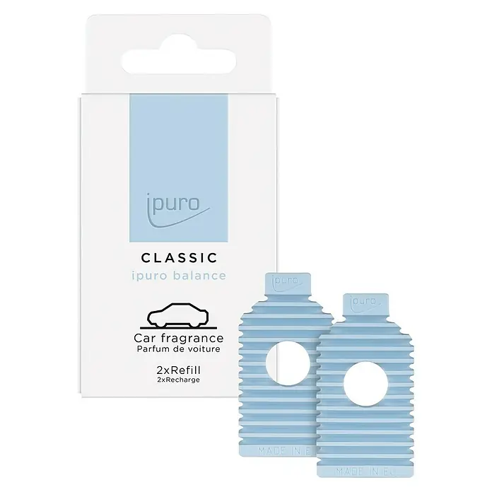 Ipuro Classic Autoduft Car Line Refill - Balance, 2 Stk., 9 g - Abbildung einer Packung "ipuro Classic ipuro Balance" Autoduft Refills, die eine erfrischende und klassische Duftnote für Ihr Fahrzeug verspricht.