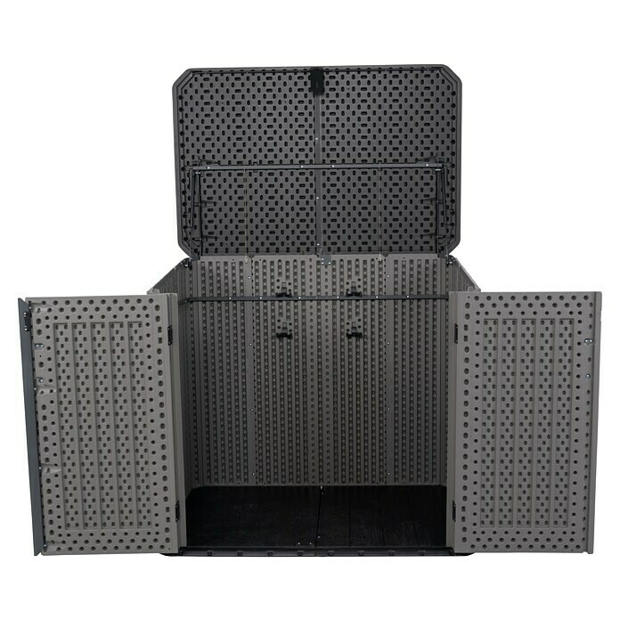 Lifetime Mülltonnenbox Phil (Kunststoff, Grau/Braun, Geeignet für Anzahl Mülltonnen: 2 Stk.) | BAUHAUS