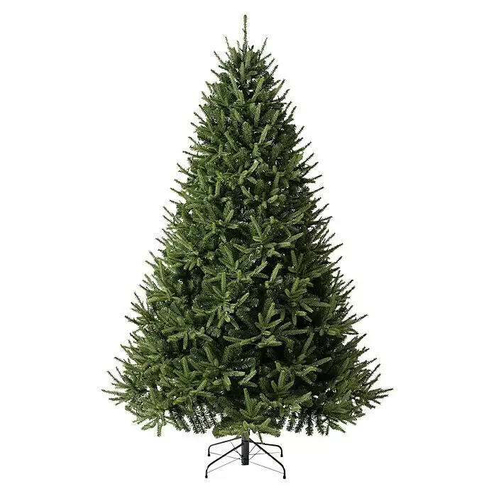 LED-Weihnachtsbaum Richmond - Höhe: 228 cm - Grüner künstlicher Weihnachtsbaum mit schwarzem Metallständer.