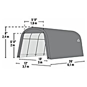 ShelterLogic Garage (Außenmaß inkl. Dachüberstand (B x T): 270 x 610 cm, Kunststoff, Grau, Einzelgarage) | BAUHAUS