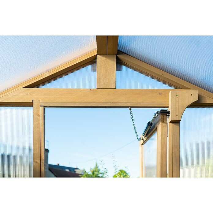 Westmann Gewächshaus Paul (Außenmaß inkl. Dachüberstand (B x T): 204 x 236 cm, Material Seitenwand: Holz, Natur) | BAUHAUS