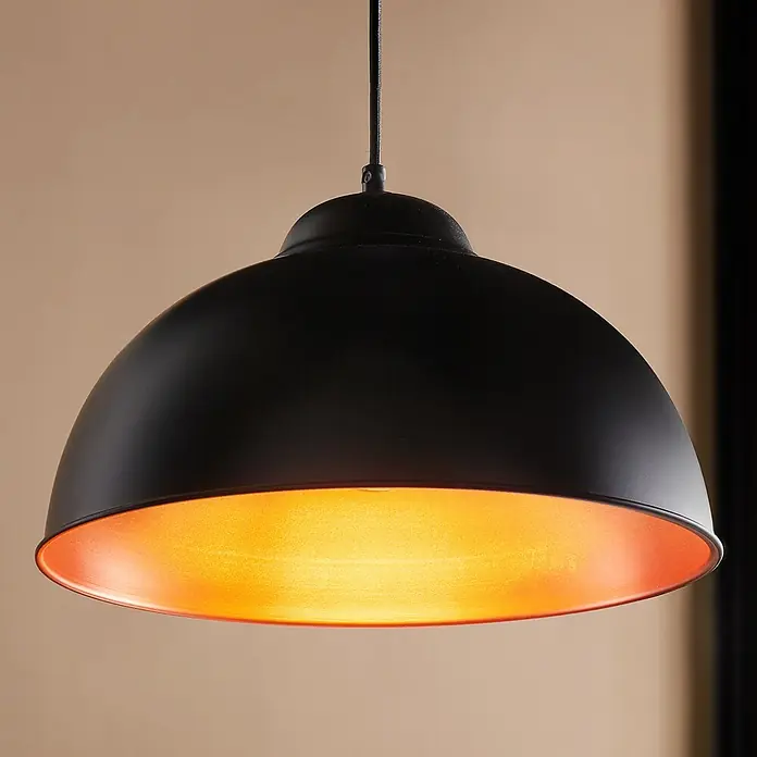 Eglo Pendelleuchte rund - Schwarz/Kupfer - Schwarze Hängelampe mit warmem Lichtschein für eine gemütliche Atmosphäre in jedem Raum.