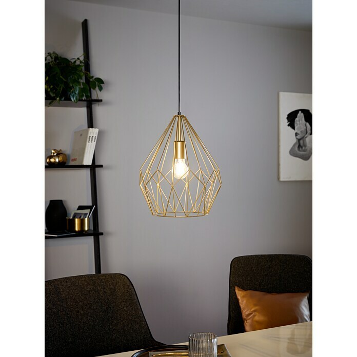 Eglo Pendelleuchte rund Carlton (Gold, Höhe: 110 cm, Max. Leistung: 60 W, E27)