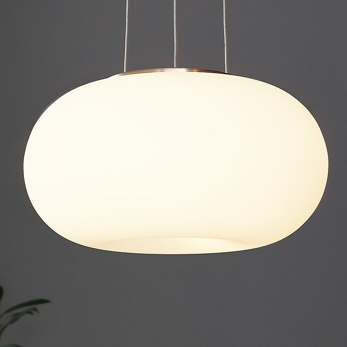 Eglo Pendelleuchte (2 x 60 W, Weiß/Silber, Ø x H: 35 x 110 cm)