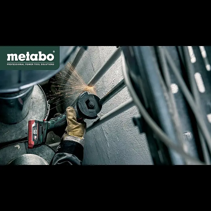 Metabo Akku-Winkelschleifer PowerMaxx CC 12 B - 2 Akkus, 2 Ah, Durchmesser Scheibe: 76 mm - Metabo 12 Volt Akku-Winkelschleifer PowerMaxx CC 12 BL
