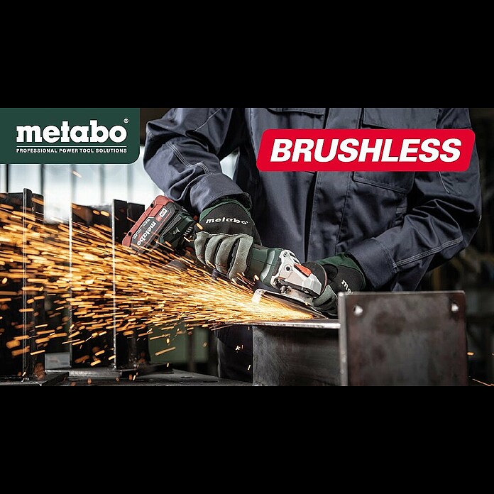 Metabo CAS 18V Akku-Winkelschleifer W 18 LT BL 11-125 (18 V, 2 Akkus, 4 Ah, Durchmesser Scheibe: 125 mm) | BAUHAUS