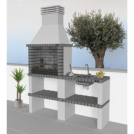 Barbacoa con chimenea Alvor con fregadero