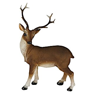 Decoratief figuur Edelhert (l x b x h: 16 x 8 x 25 cm, Bruin, Polyresin, 1 st.)