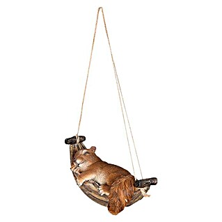 Decoratief figuur Eekhoorn in hangmat (l x b x h: 19,2 x 9,1 x 28,5 cm, Bruin, Kunststof)