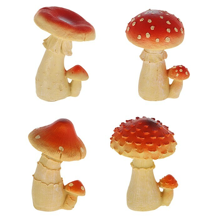 Decoratief figuur Paddenstoel (7,2 x 7,7 x 11,2 cm, Rood, Polyresin) | BAUHAUS