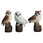 Decoratief figuur Uil op boomstronk (7,6 x 6,6 x 15,3 cm, Bruin/wit, Polyresin) | BAUHAUS