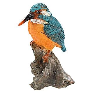Decoratief figuur IJsvogel  (9,8 x 8,4 x 14 cm, Oranje/blauw, Polyresin)