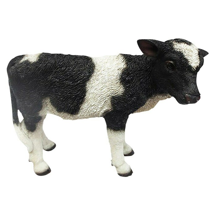 Decoratief figuur Kalfje staand (29,3 x 10,3 x 21,3 cm, Zwart/wit, Polyresin) | BAUHAUS