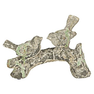 Decoratief figuur Vogels op tak S (25,8 x 8 x 17,4 cm, Grijs/groen, Keramiek)