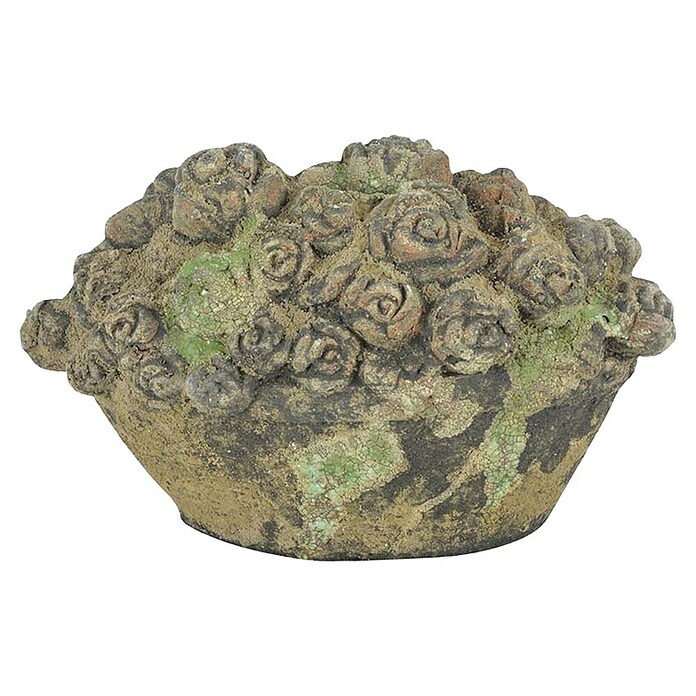 Decoratief figuur Bloemenmand (l x b x h: 25,7 x 14 x 16,5 cm, Grijs/groen, Keramiek, 1 st.) | BAUHAUS